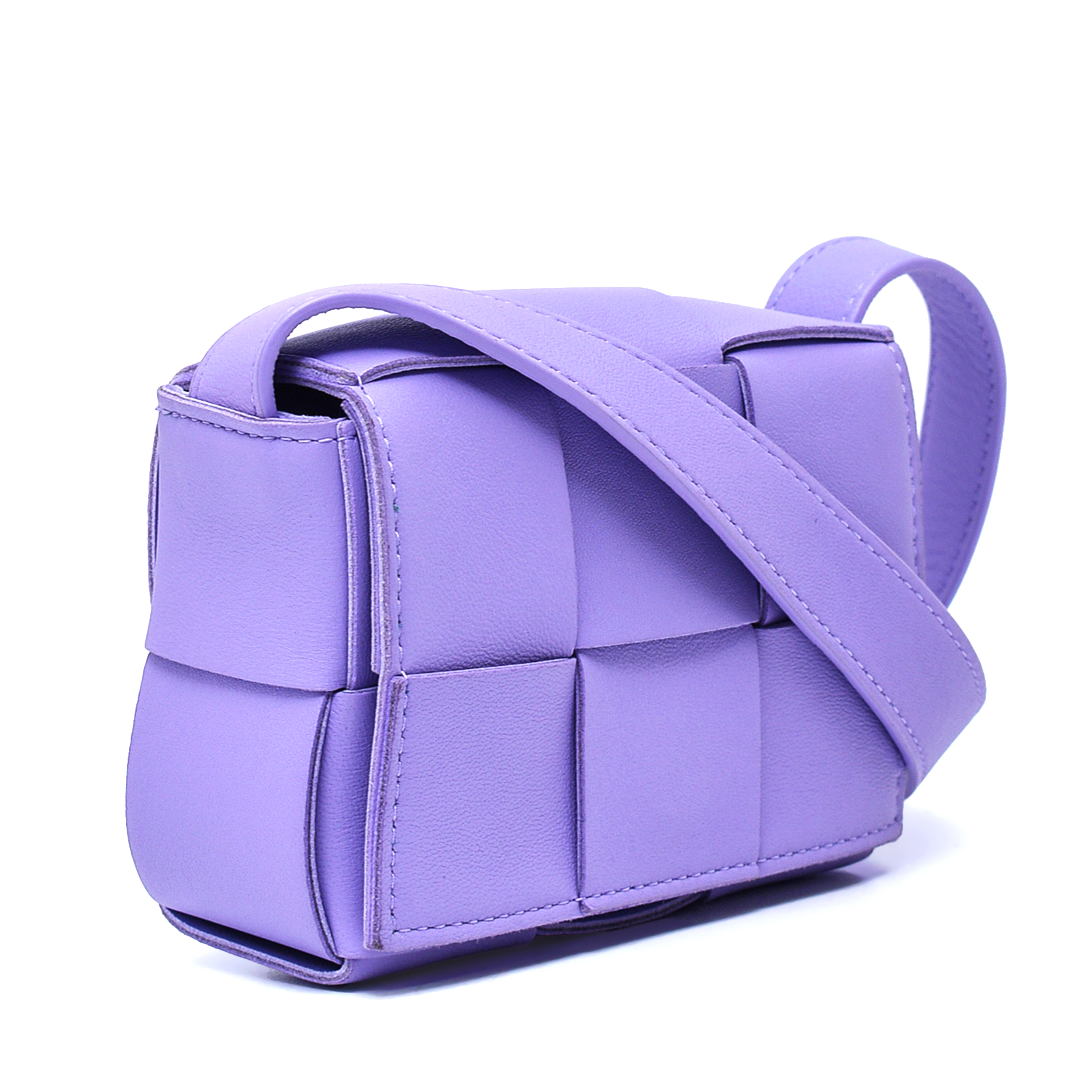 Bottega Veneta - Lilac intrecciato Leather Mini Cassette Bag